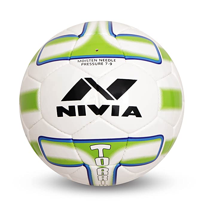 NIVIA PU Torrido Football (White/Green) Size-5